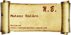 Matesz Balázs névjegykártya